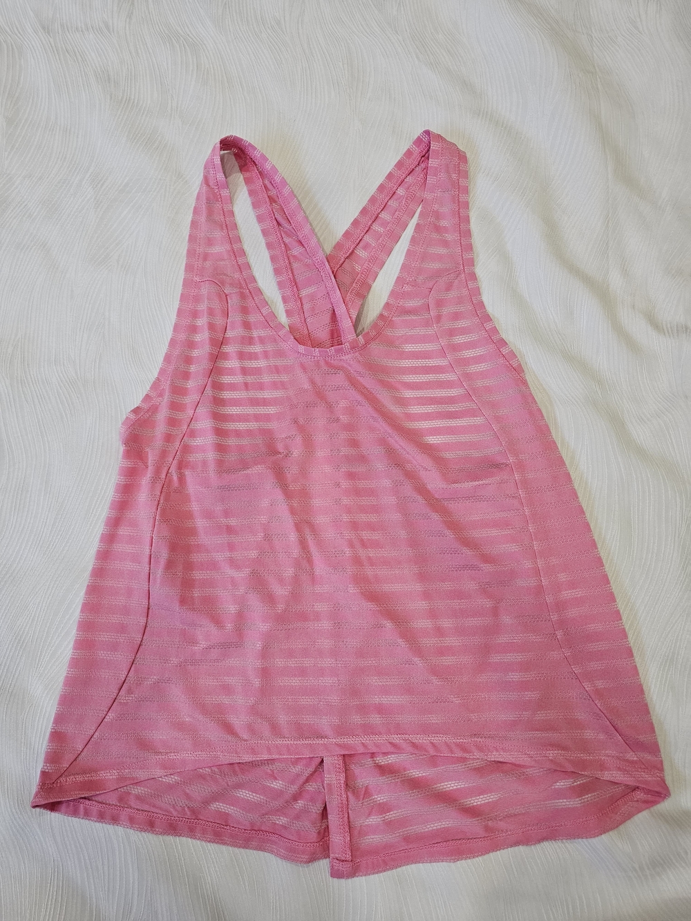 Zyia Women’s Pink Split Back Layered Racerback Tank Top